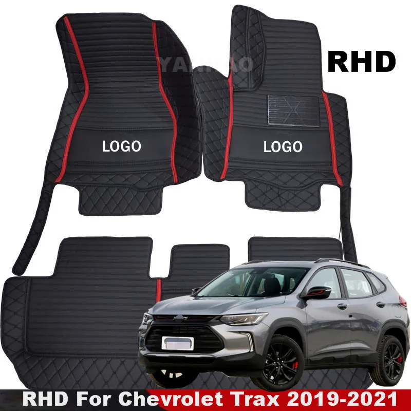 

Коврики RHD Для Chevrolet Trax Tracker Holden 2021 2020 2019, автомобильные коврики, напольные аксессуары из искусственной кожи на заказ для салона автомобиля