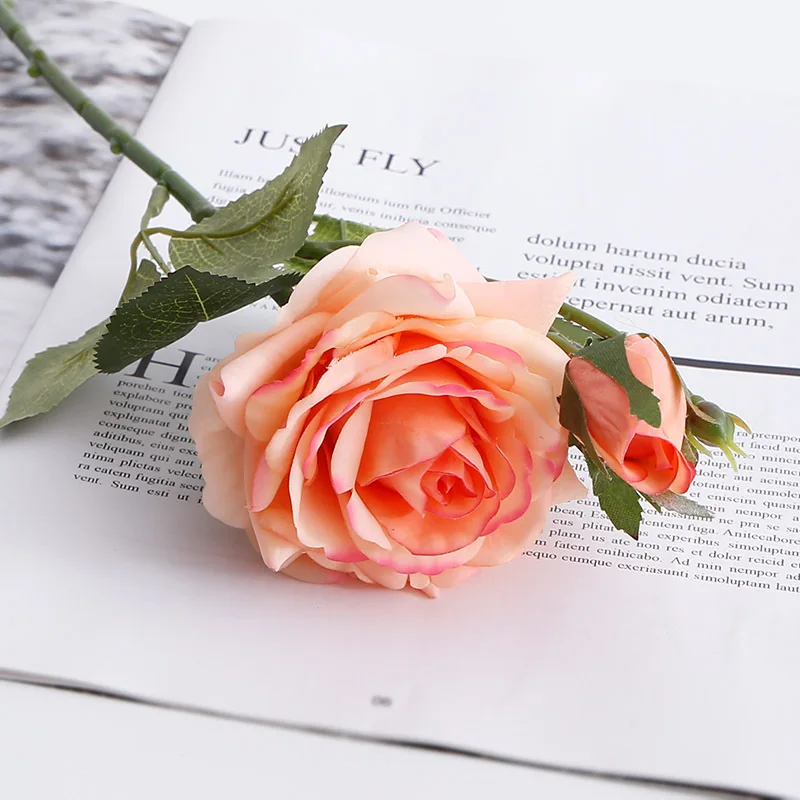 43cm Rose Pink Silk Peony Artificial Flowers Bouquet 2 Bracts Cheap Fake For Home Wedding Decoration Indoor | Дом и сад