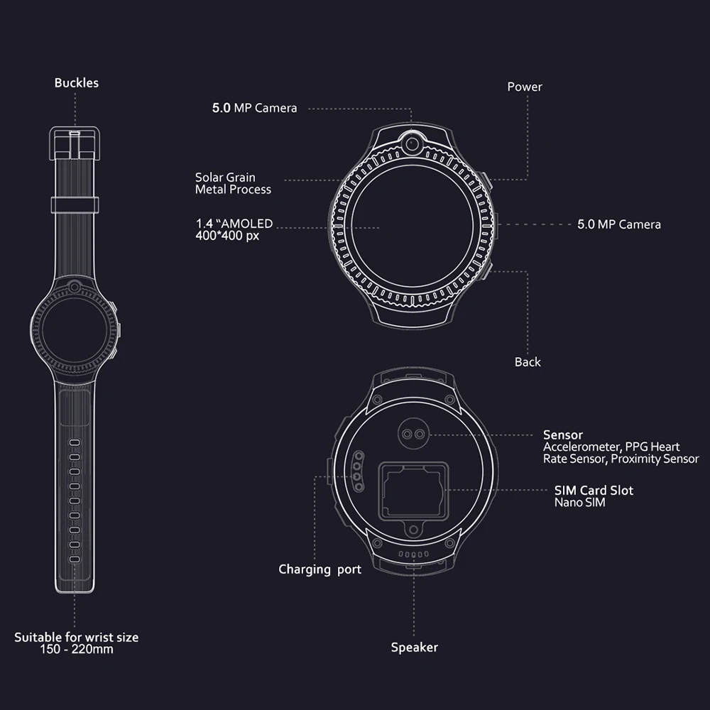 Zeblaze Thor 4 Dual 4g Smartwatch LTE 5MP+ 5MP двойная камера Android часы 1," дисплей gps/GLONASS WiFi сердечный ритм Smartwatch