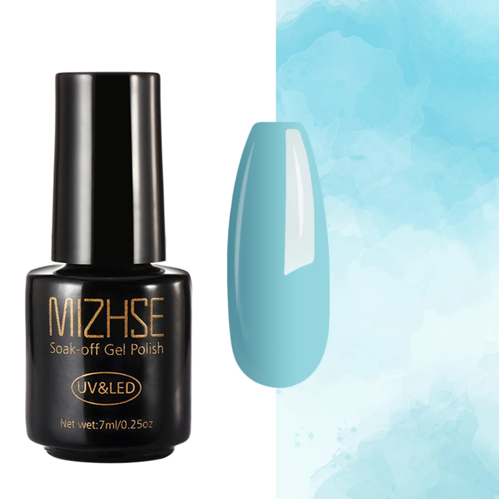 LAKEBLUE006 MIZHSE Гель-лак для ногтей масло Esmalte Permanente гель UV Y Led Gellak Фиолетовый Белый Черный чистый цветной Гель-лак для ногтей основа для ногтей - Цвет: LAKEBLUE006