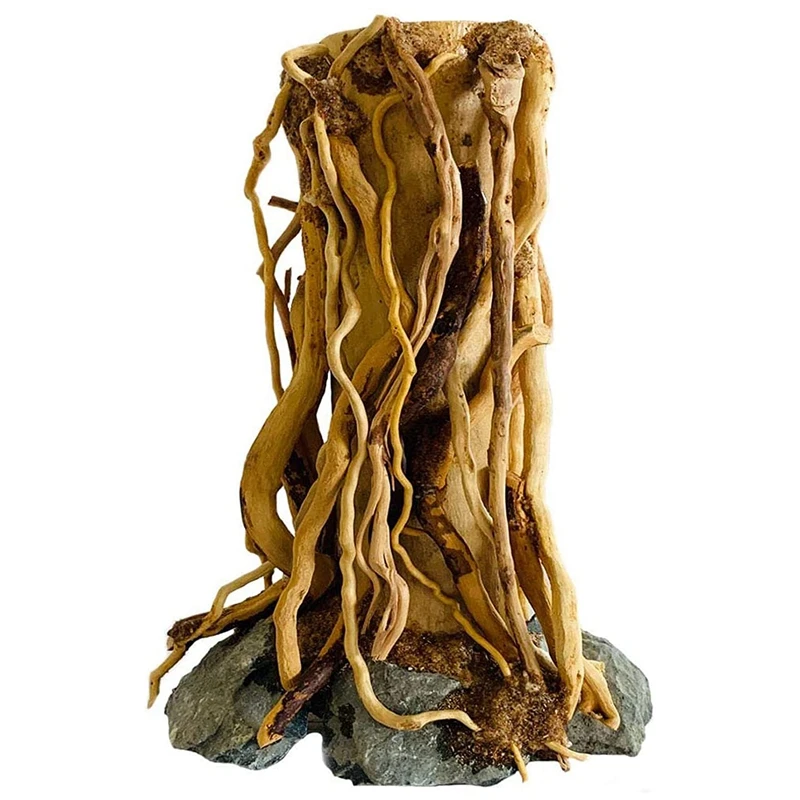 

Driftwood Mini Aquarium Tree on Rock Natural, Handcrafted Fish Tank Decoration Tree Stump Forest Shelf