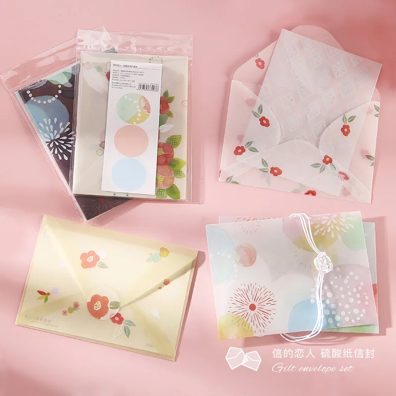 3 шт./компл. милые конверты прозрачный серной кислоты Бумага конверт симпатичное