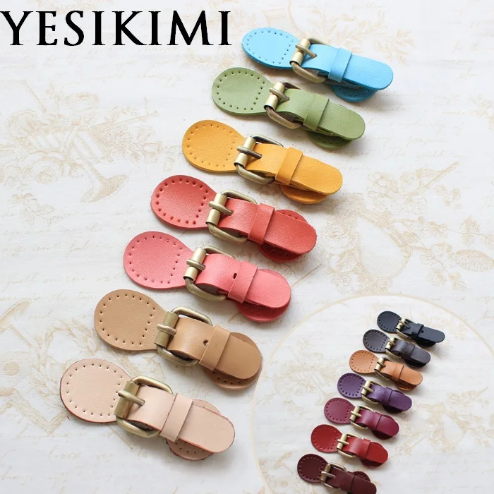 

Пряжки из натуральной кожи для сумок 6 шт./лот, аксессуары для сумок ручной работы, разноцветные смешанные пряжки, оптовая продажа