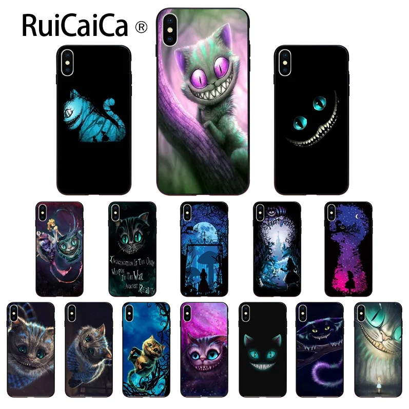 Ruicaica Алиса в стране чудес Чеширский Кот ТПУ чехол для телефона Apple iPhone 8 7 6 6S Plus X XS
