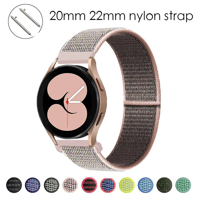 

20mm/22mm Nylon strap For Samsung Galaxy Watch 4/Classic/3 45mm/46mm/44mm/active 2/Gear S3 Bracelet Huawei watch GT 2 pro band 5