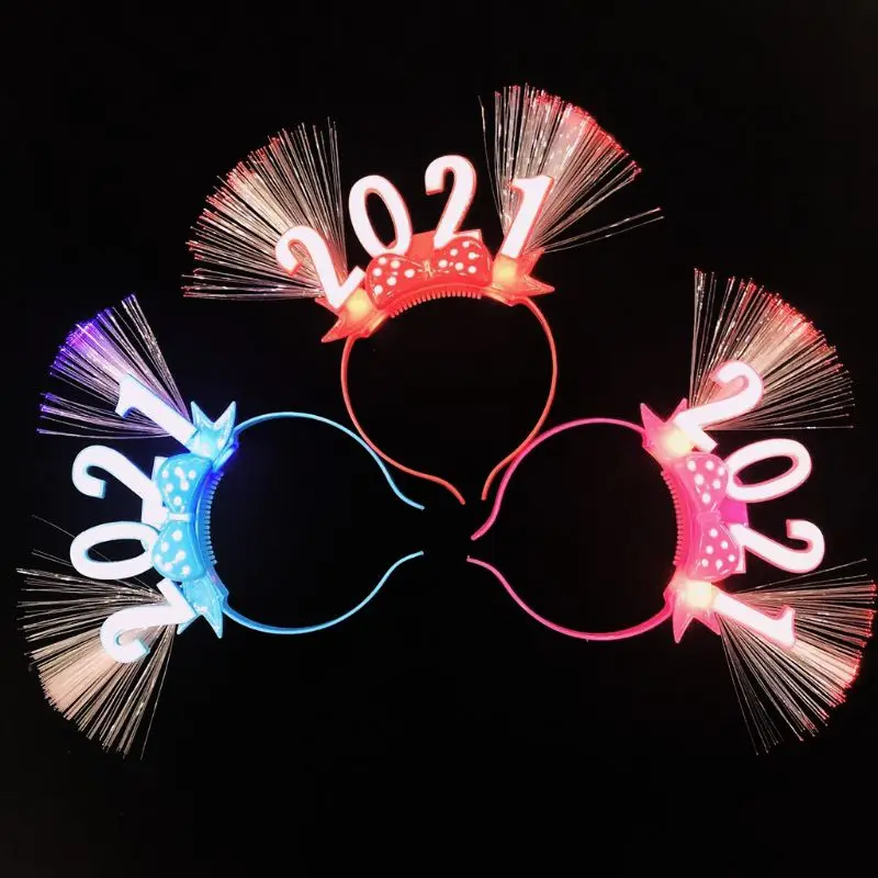 2021 светодиодный светильник волоконно оптическая повязка на голову новогодний