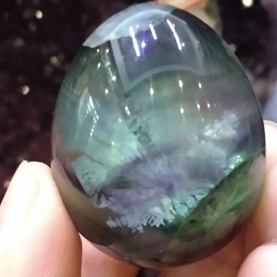 Fluorite Crystal Stone Egg Mineral Rock Gemstone China 45 mm