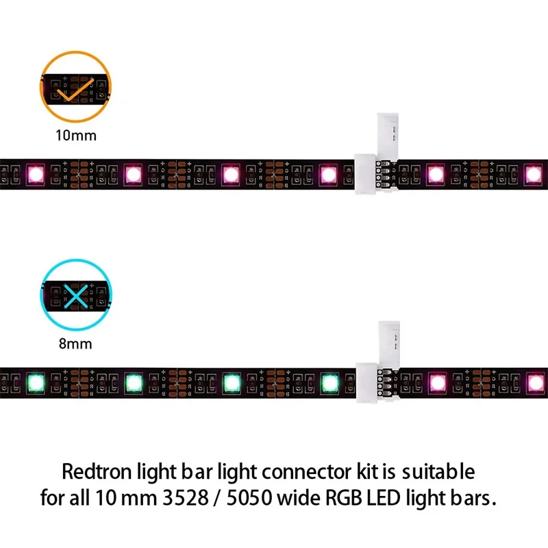 

48 Pcs 5050 4-pin LED Strip Connector Kit With T-Shaped L-Shaped Strip Jumpers LED Strip Light Wire Connection Terminal Splice