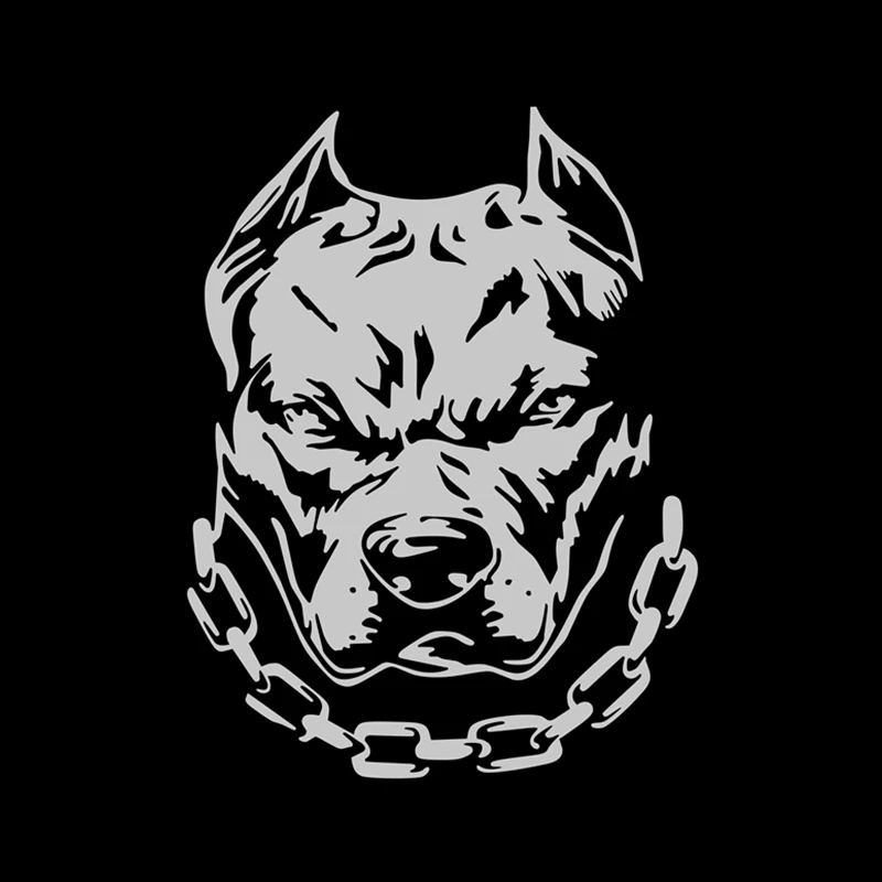 RuleMylife pitbull dog with chain vinyl car stickers for volkswagen bmw e46 e90 passat b6 sticker automobile | Автомобили и