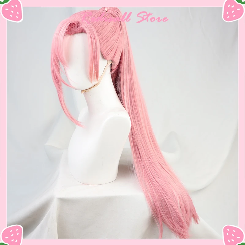 Парик для косплея из аниме цветущая вишня термостойкий розовый конский хвост с