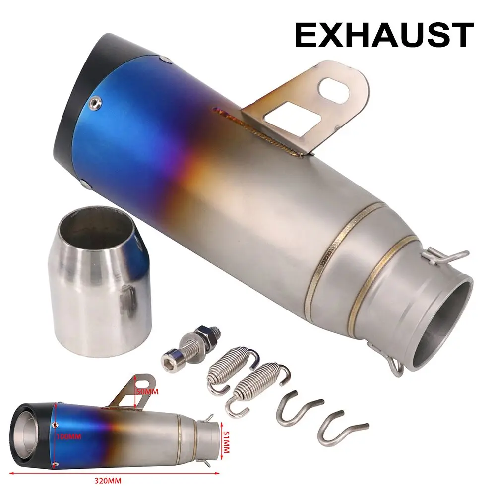 Универсальный мотоциклетный глушитель выхлопной трубы 51 мм с дБ убийцей