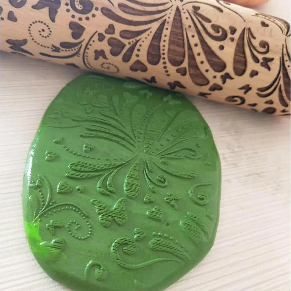 Рождественская Скалка с гравировкой рельефная деревянная кухонный инструмент