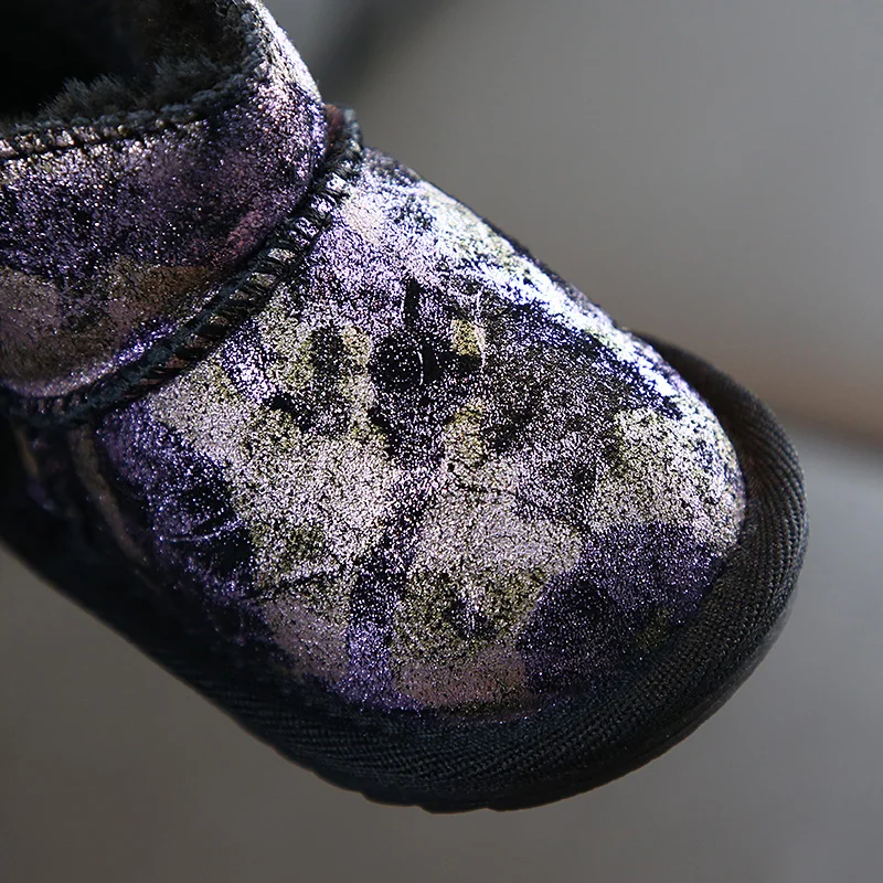 2019 Нескользящая зимняя детская обувь для малышей теплая шерсть маленьких