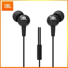 Проводные наушники JBL C100Si стереонаушники Спортивная гарнитура с глубокими басами музыка наушники для бега гарнитура для звонков с микрофоном