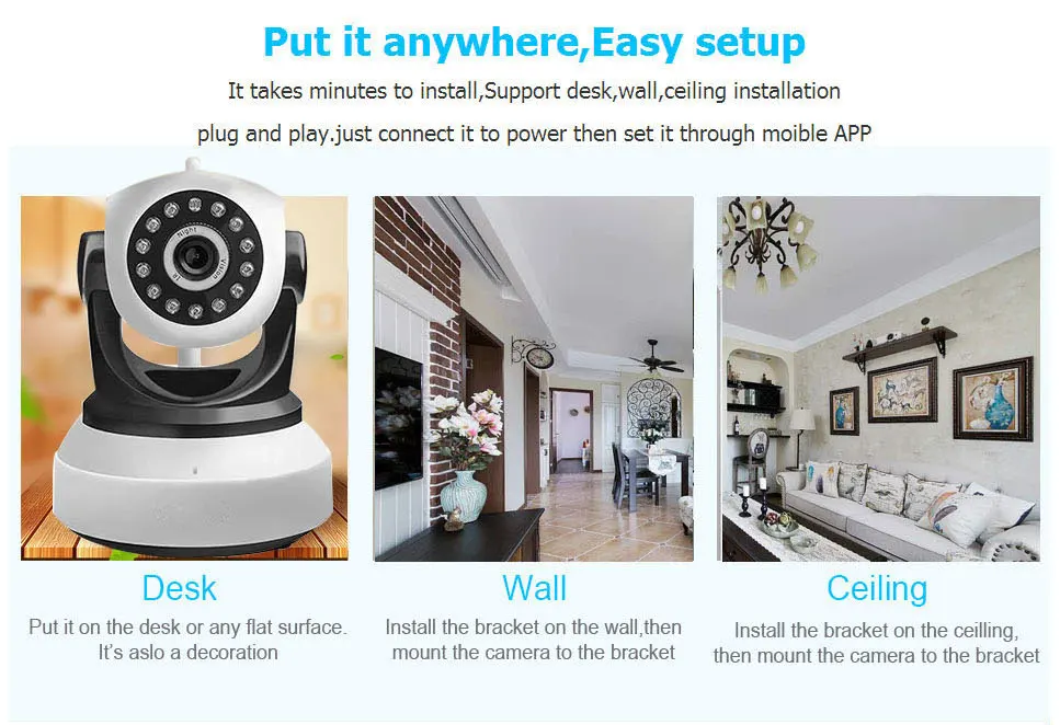 Wi-Fi Крытый CCTV наблюдения панорамирование/наклон беспроводная камера двухстороннее аудио P2P ночного видения HD 1080P IP камера монитор для ребенка Camhi APP