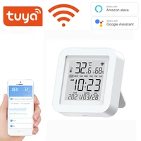 tuya wifi temperature and humidity sensor usb powered hygrometer thermometer with lcd display support alexa google assistant