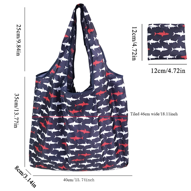 

Floral Print Foldable Handy Shopping Bag Reusable Tote Pouch Recycle Storage Handbags New Large Travel Shopping Tote Grocery Bag