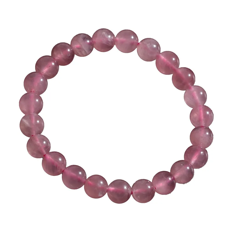 

Natural Madagascar Powder Crystal Bracelet Powder Single Circle Hand Strung Horse Powder Jelly Powder Lotus Stone Bracelet Woman