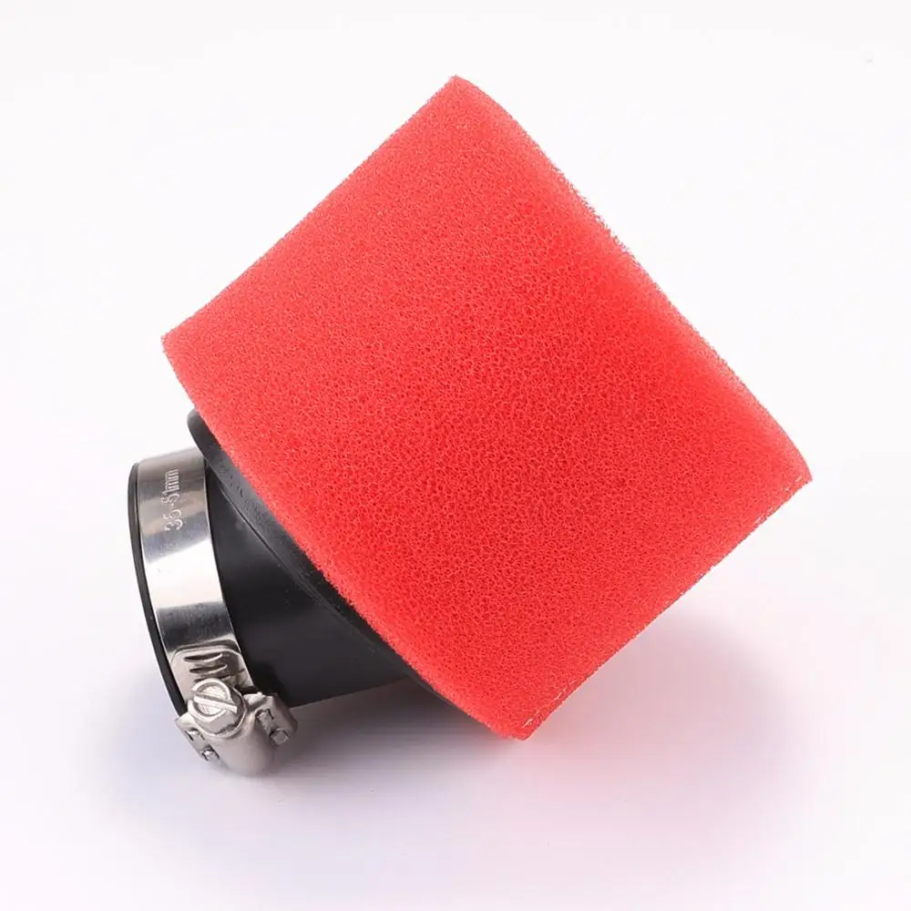 TDPRO RED 38mm Bent Angled Foam Air Filter Pod For 110c 125cc PIT Quad Dirt Bike ATV Buggy | Автомобили и мотоциклы