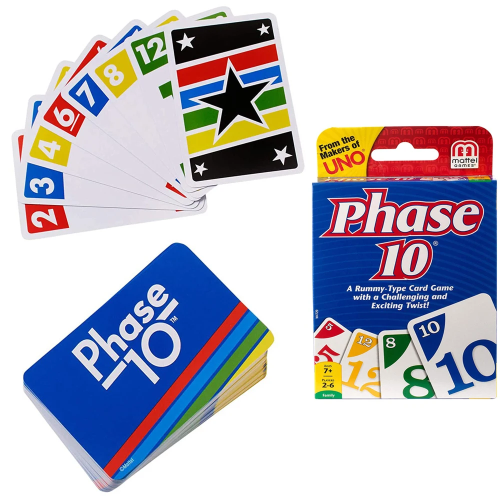 

UNO-Phase 10 Potter Card Game Mattel Games Genuine Family Funny Entertainment Board Game Fun Poker Playing Toy Gift Box Uno Card