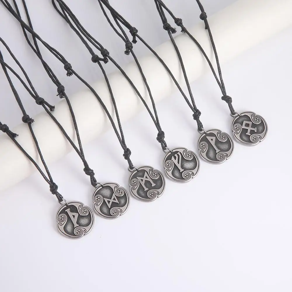 LIKGREAT Винтажный комплект из ожерелья с подвеской 24 руны для мужчин и женщин амулет