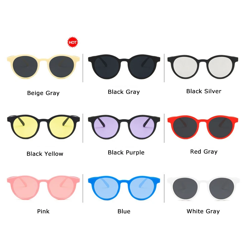RBRARE классические круглые детские солнцезащитные очки яркие цвета цветные