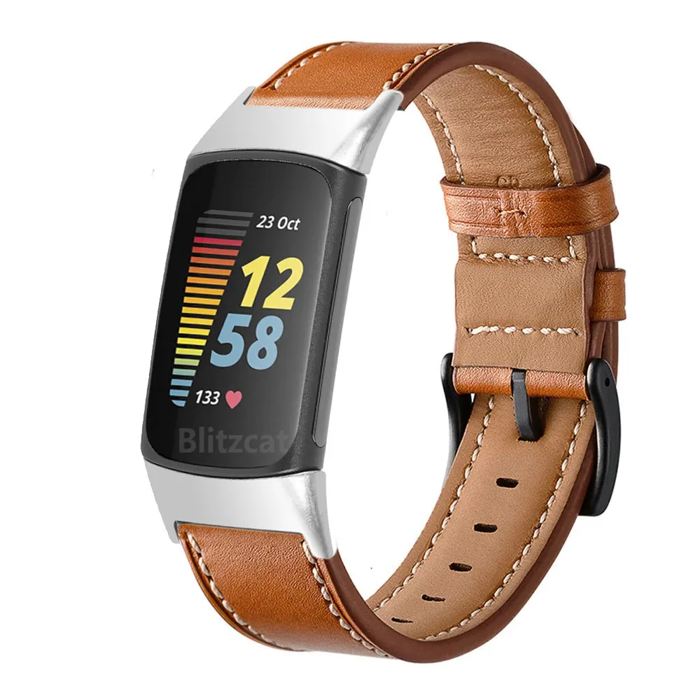 Кожаный ремешок для Fitbit Charge 5 умный 4 | Электроника