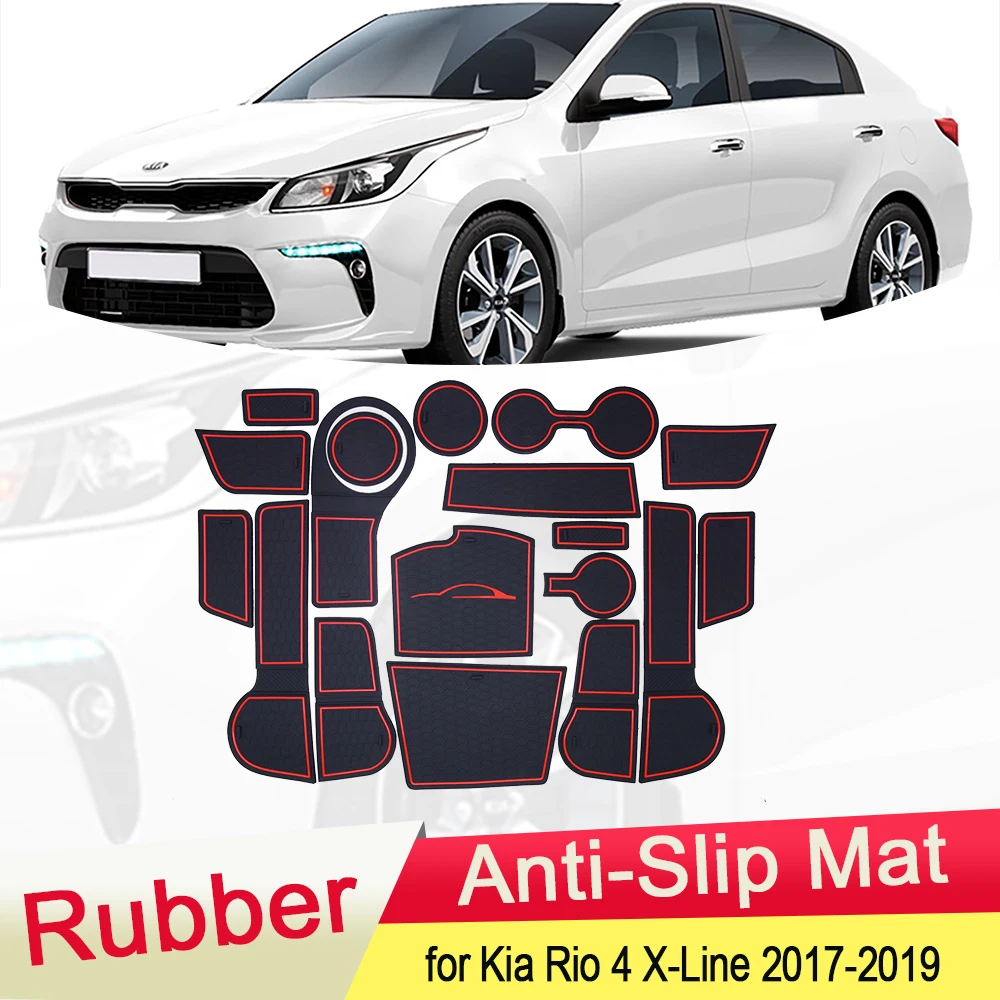 Для Kia Rio 4 X Line RIO 2017 2018 2019 резиновый противоскользящий коврик для двери