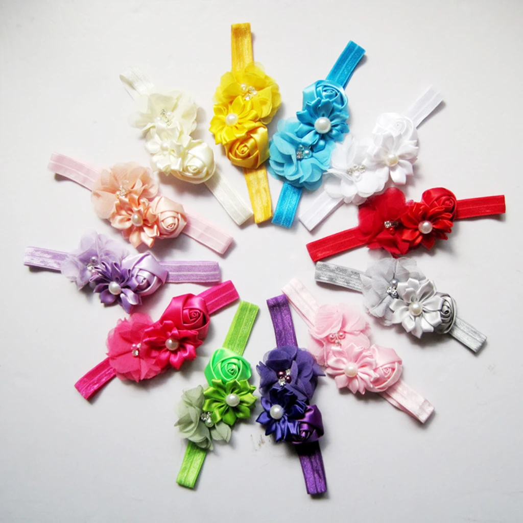 

1 кружевная Цветочная эластичная повязка на голову для маленьких девочек