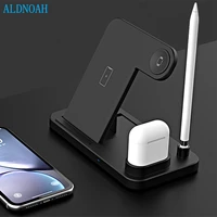 aldnoah 4 in 1 qi wireless charger for iphone 12 11 xs xr x 8 fast charging stand for apple watch se 6 5 4 3 iwatch airpods pro