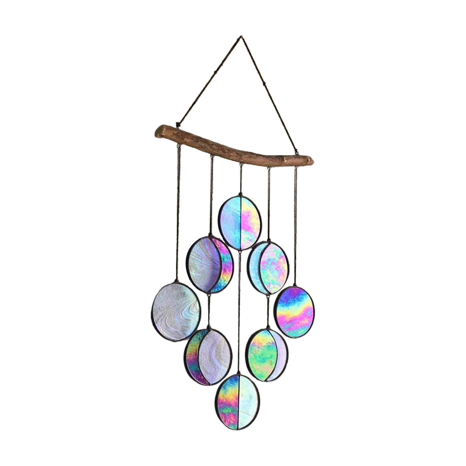 

Home Moon Phase Room Decor Celestial Art Office Wind Chimes Stained Pendant