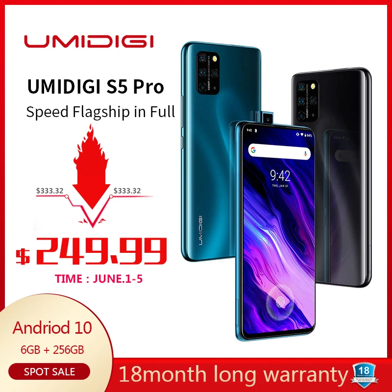 UMIDIGI S5 Pro Телефон Android 10 глобальная версия 6 39 &quotFHD + AMOLED 256 Гб Встроенный экран