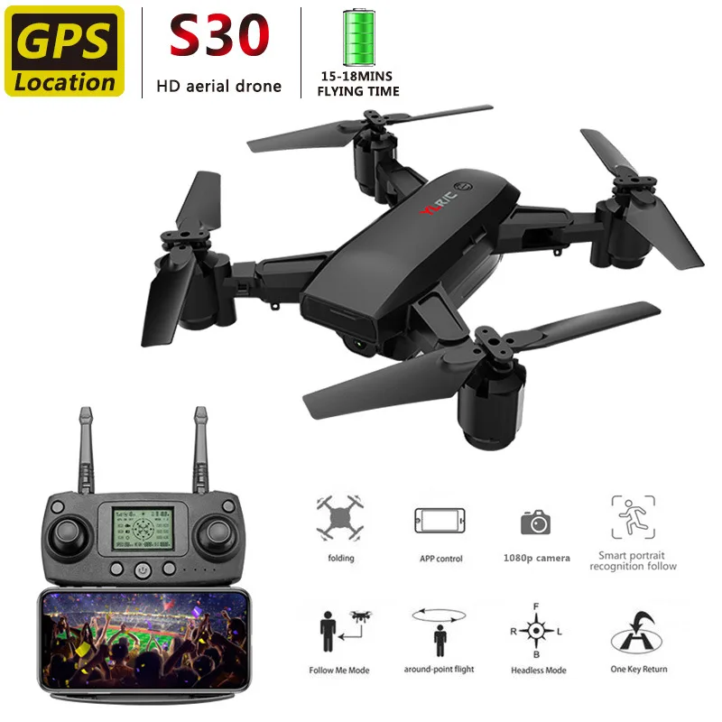 S30 Дроны с камерой HD 2 4G 720P 5G 1080P Wi Fi FPV Дрон GPS Смарт следование объемного полета RC