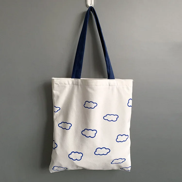 

Женская сумка-тоут с рисунком большая сумка для покупок Cloud, Повседневная тканевая сумка через плечо для дам, холщовые сумки-шопперы на молн...