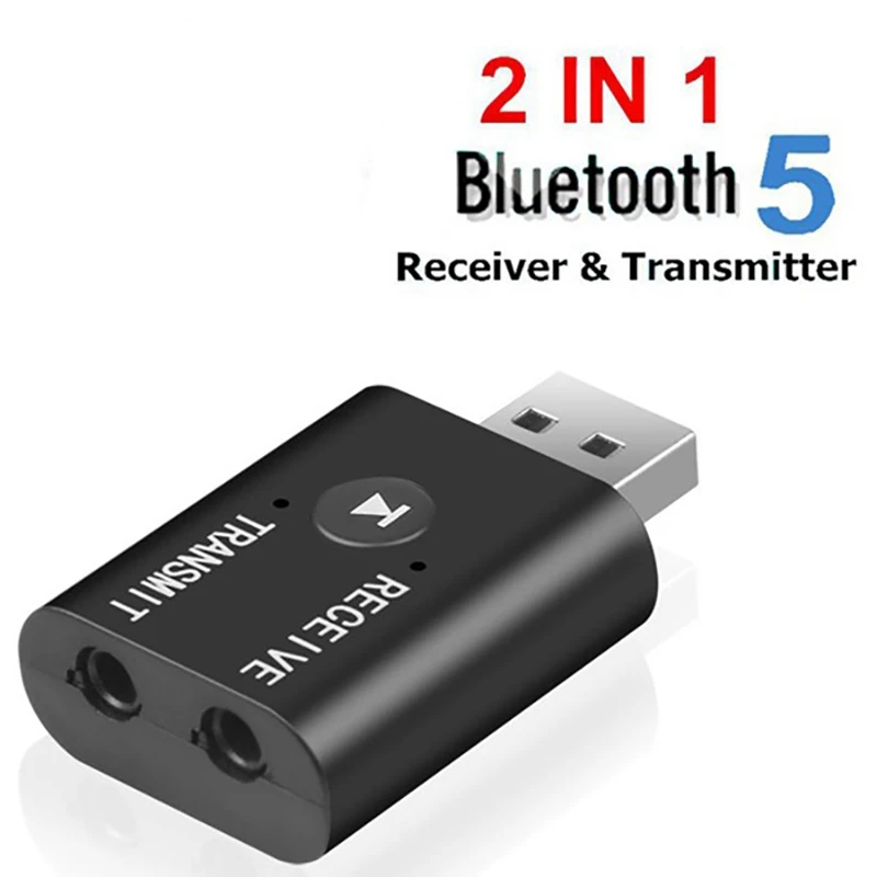 Новый портативный Bluetooth 5 0 передатчик приемник 3 мм AUX USB мини 2 в 1 беспроводной