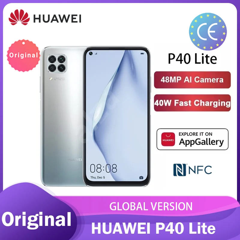 Смартфон Huawei P40 Lite 6 + 128 ГБ телефон NFC AI камеры 48 МП Восьмиядерный процессор Kirin 810