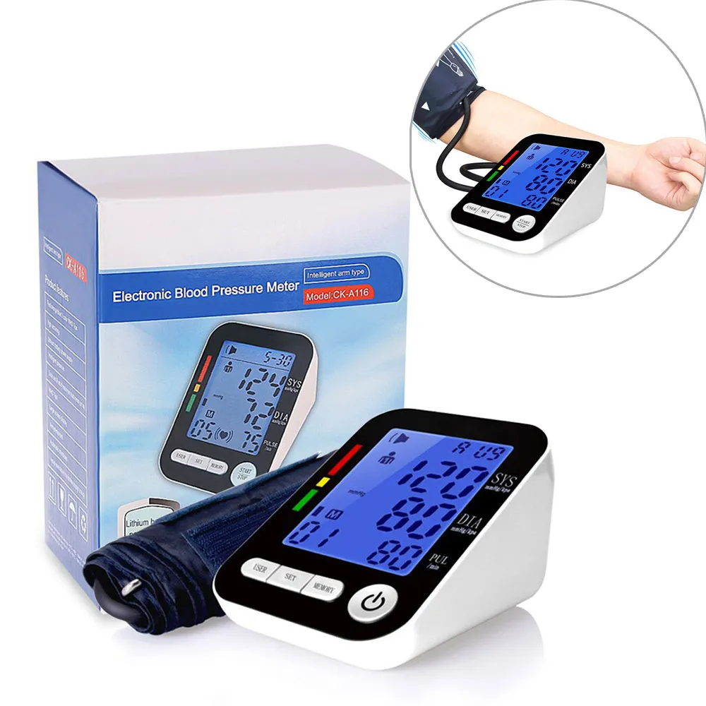 

Digital Arm Tonometer Tensiometro Blood Pressure Meter Heart Rate Monitor Measuring Devices Cuff for Sphygmomanometer HealthCare