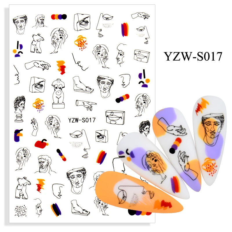 

Newest Water Transfer Letter Design 3D Nail Sticker Decal Export Russia Watermark Nail Art Tattoos DIY Decorations for Nail Art