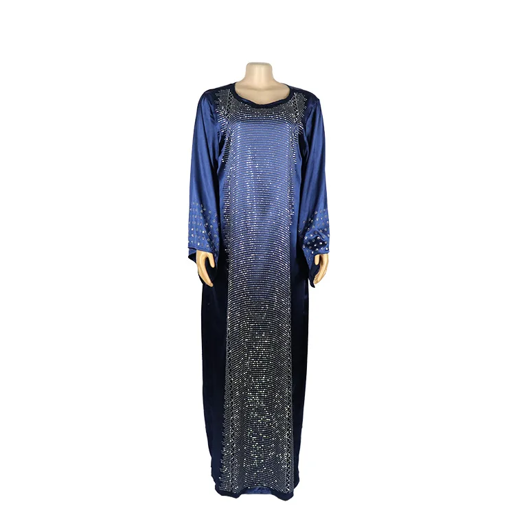 

Elegant Muslim Women Dress Moroccan Kaftan Abaya Silk Beading Maxi Bazin Vintage Long Sleeve Robe Gowns Africa Clothing Vestidos