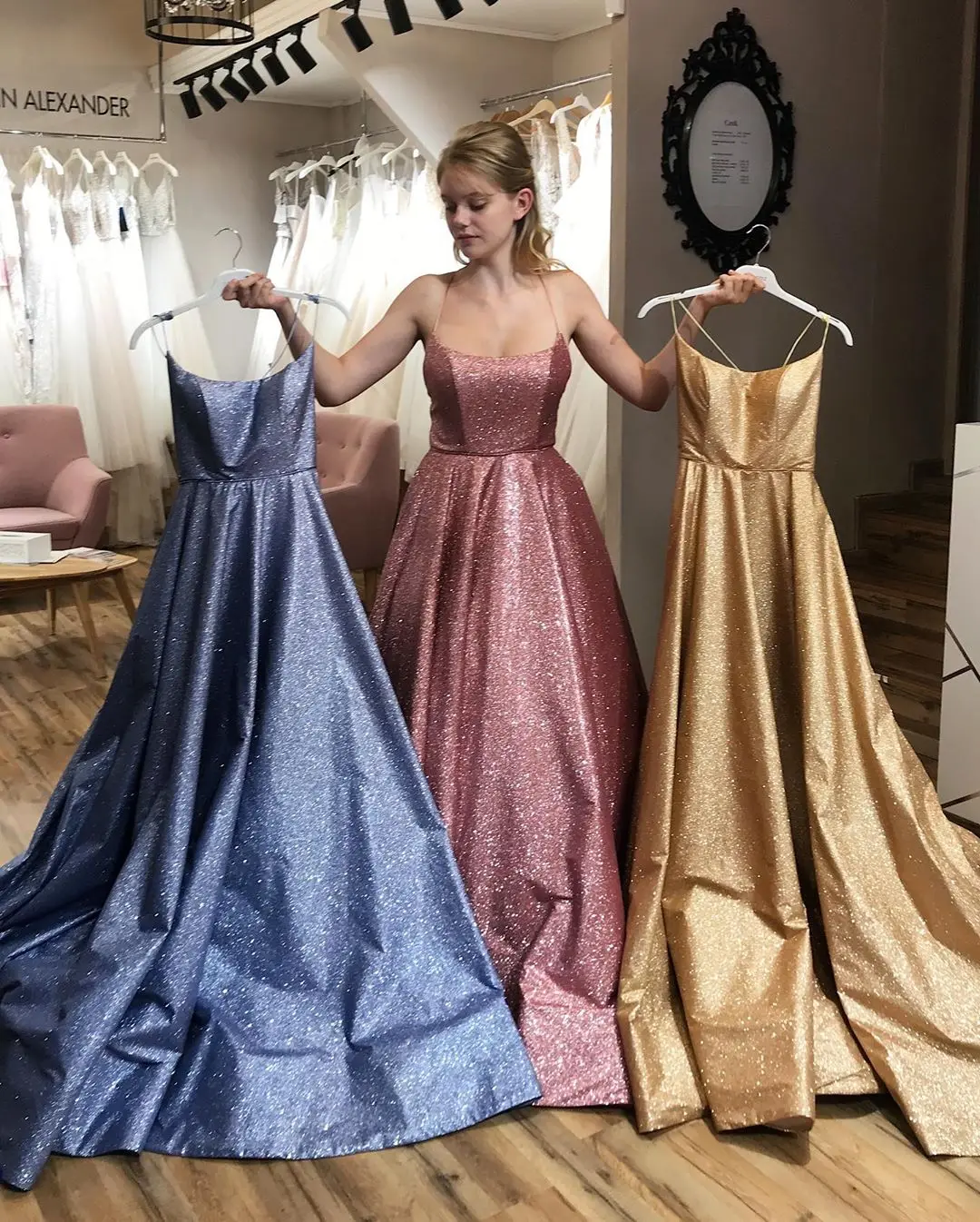 Robe De Soiree блестящая Румяна вечернее платье с блестками На Бретельках Вечернее платье без спинки Выпускные платья Длинные