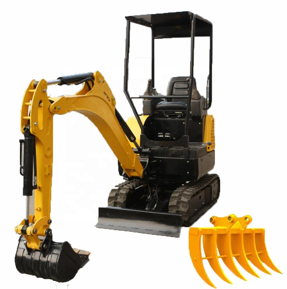 Мини экскаватор 1 тонна микро маленький Диггер с резиновой дорожкой для садовой