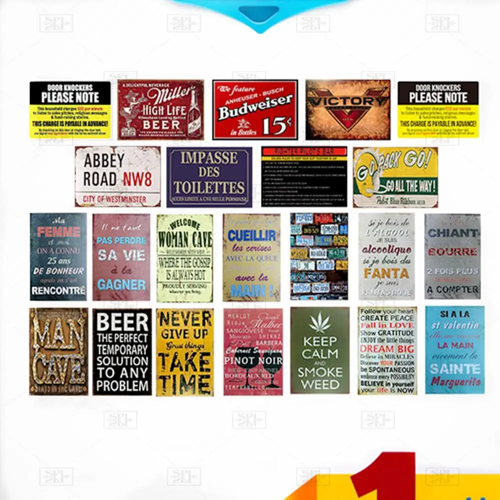 

Poetry Character Warning Billboard Poster Nostalgic Shabby Chic Tinplate Metal Painting Tin Signs Iron Art Wall Stickers Decor