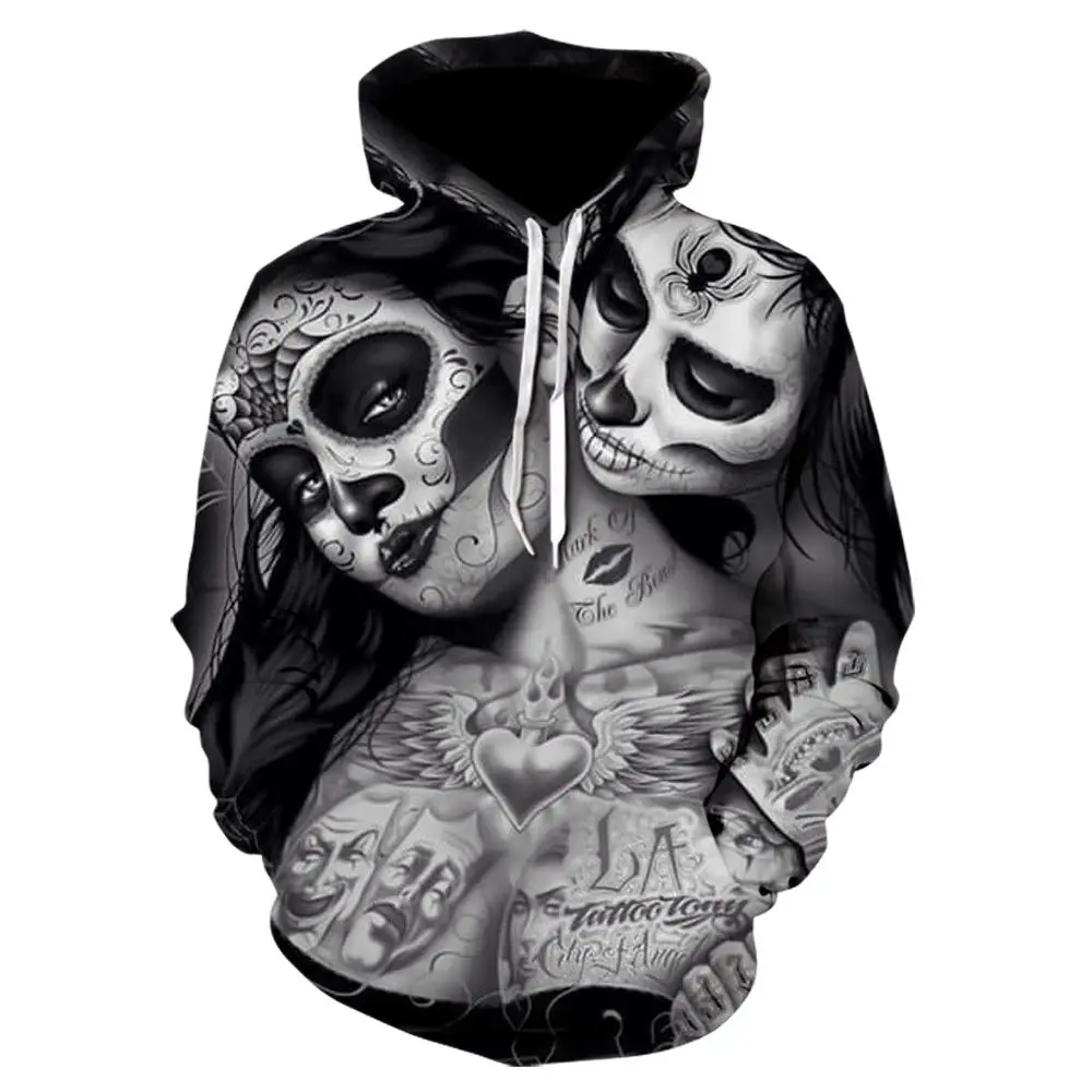

Beauty Mask Skull 3D Printed Sweater Men And Women Cool Wind Hoodie Hip-hop Skull Sweater