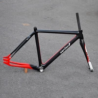 700c carbon fiber fixed gear bike frameset 51cm high quality fixie bicycle frame and fork bicycle parts