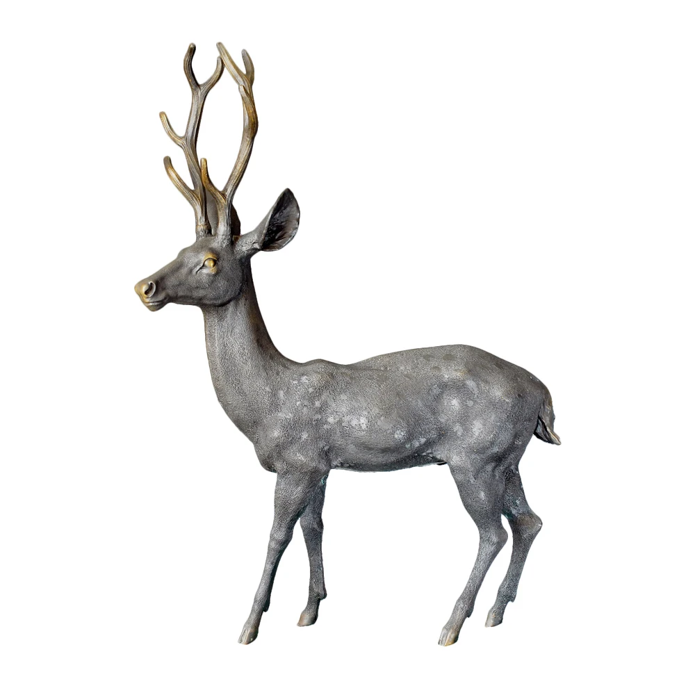 Большая статуя оленя Sika скульптура удача статуэтка для домашнего сада украшение