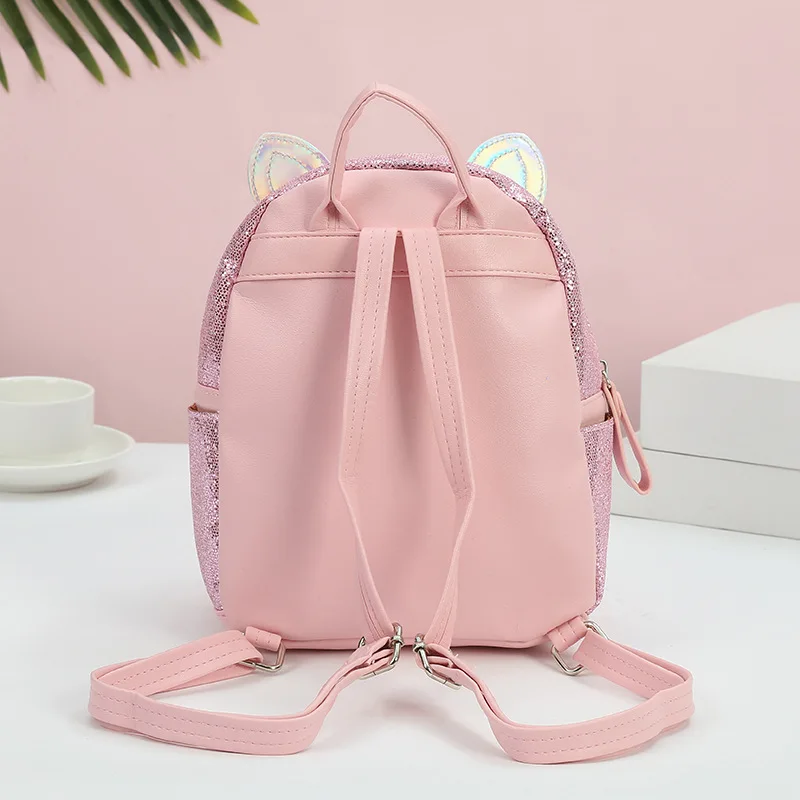 Unicorn sequin schoolbag  multi color kids bag small backpack for women girls  kindergarten kawayi cute bagpack pink bookbag