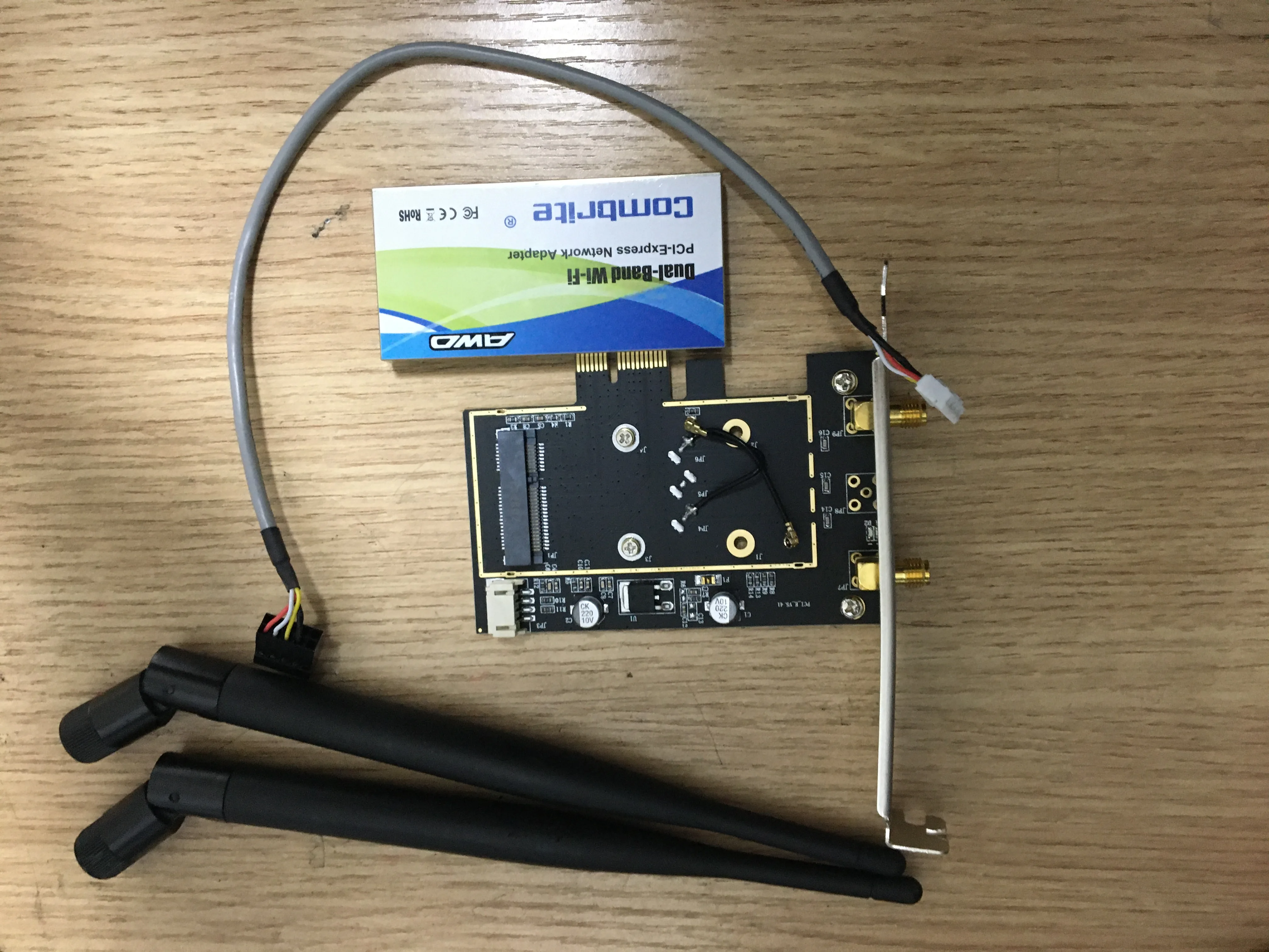 Двухдиапазонный Wifi Bluetooth беспроводная сетевая карта мини PCI E адаптер + 2