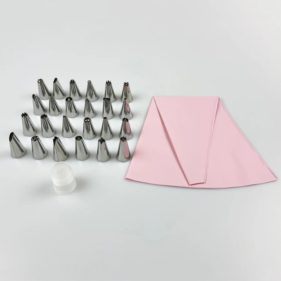 Силиконовые 26 шт./компл. кондитерский мешок советы трубопроводов Кухня DIY глазурь крем для многоразовый кондитерский сумки через плечо+ 24 Насадки Набор для выпечки тортов украшения инструменты