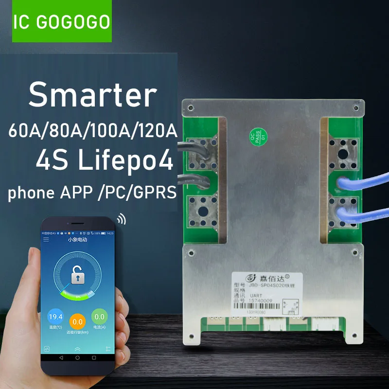 Плата защиты литиевой батареи JBD smart BMS 4S 12 В 60 А 80 3 2 а Lifepo4 в|Аксессуары для батарей|
