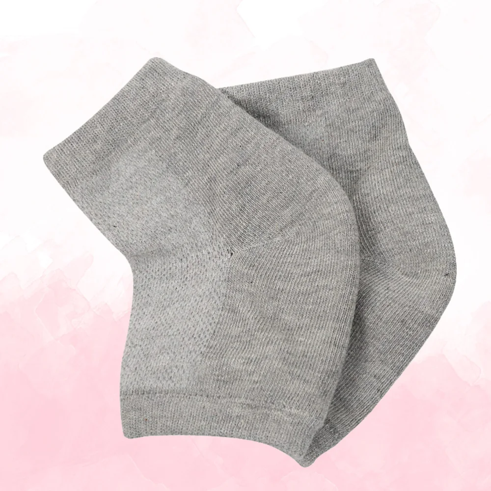 

3pcs Ventilate Heel Socks Open Toe Socks for Dry Hard Cracked Skin (Light Green, and Grey)